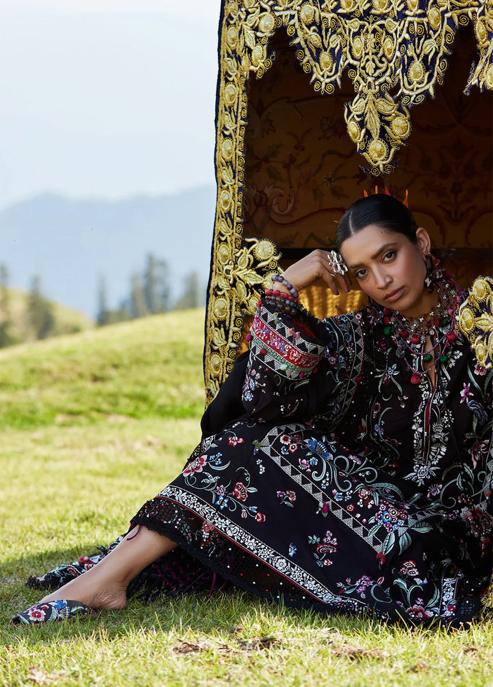 Kashmee Legacy by Elan Unstitched Embroidered Lawn 3 Piece Suit EL26ULKL Zabar EL26-01A - Festive Collection