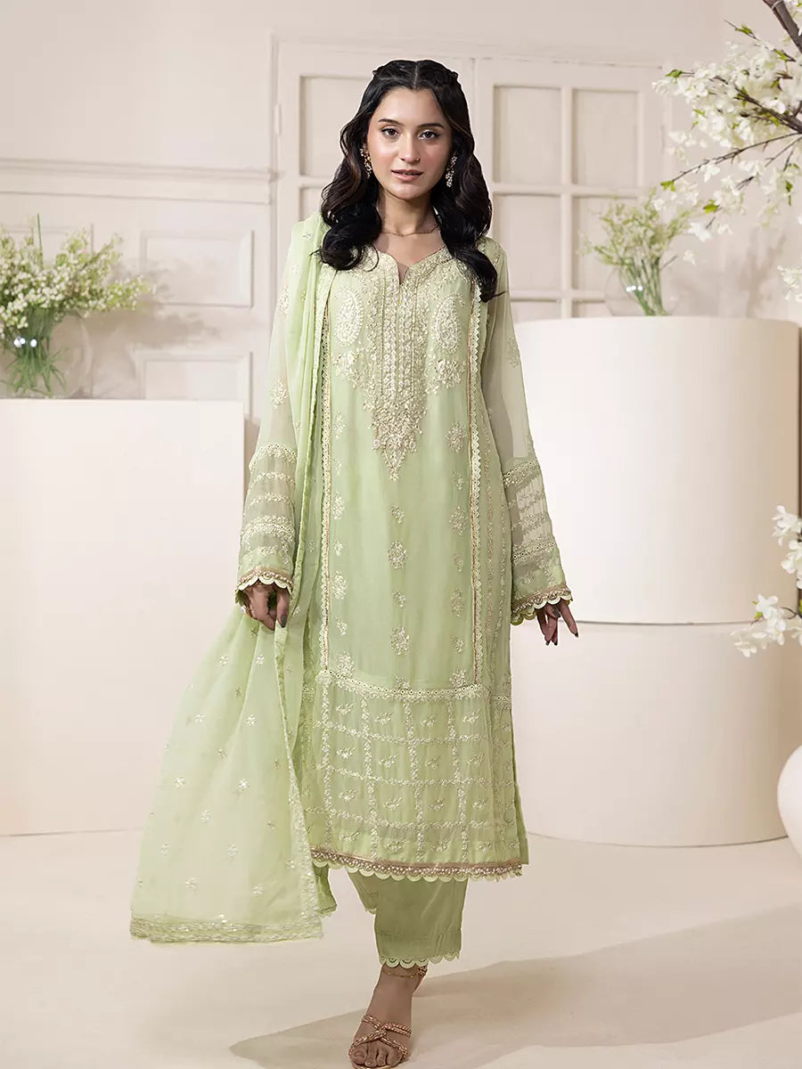 Salitex Women Embroidered Chiffon 3 Piece Suit SPL3PEF059 - Summer Collection