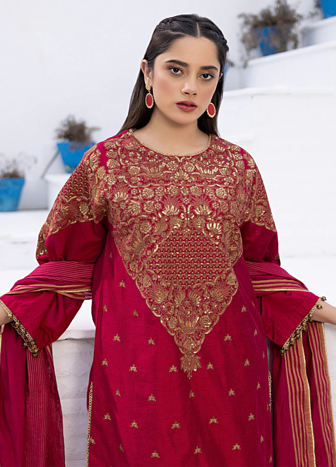 Salitex Women Embroidered Cotton 3 Piece Suit WRS3SA24AN27 - Summer Collection