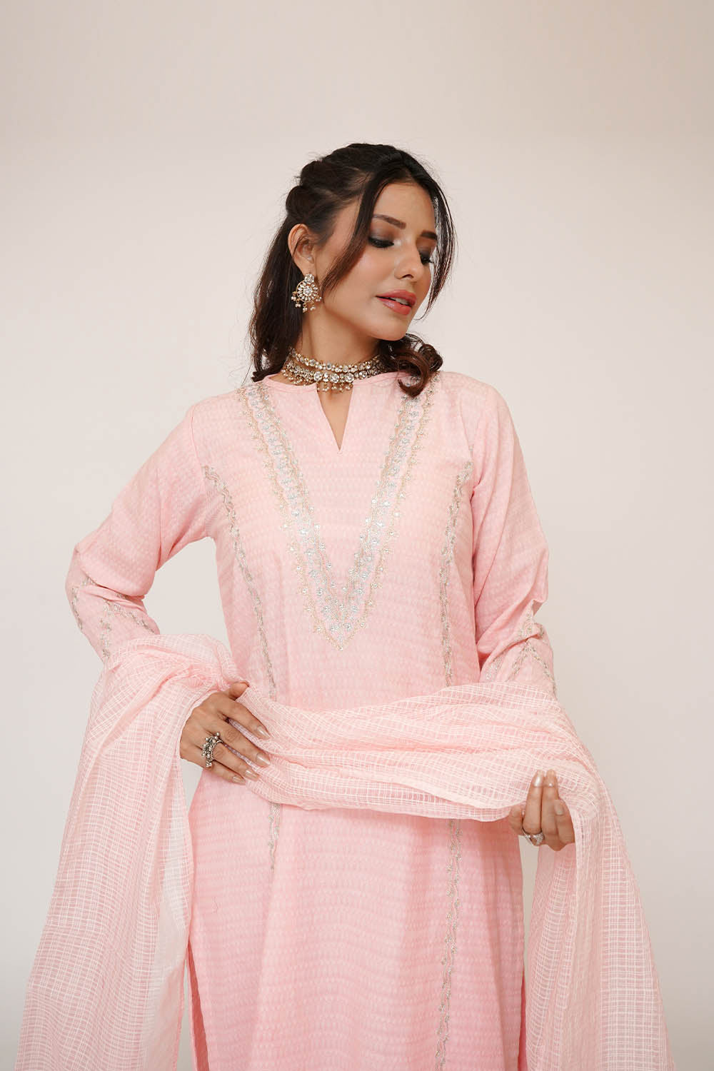 Senorita Women RTW Embroidered Dobby Cotton 3 Piece Suit LBD-03419 Eid Collection