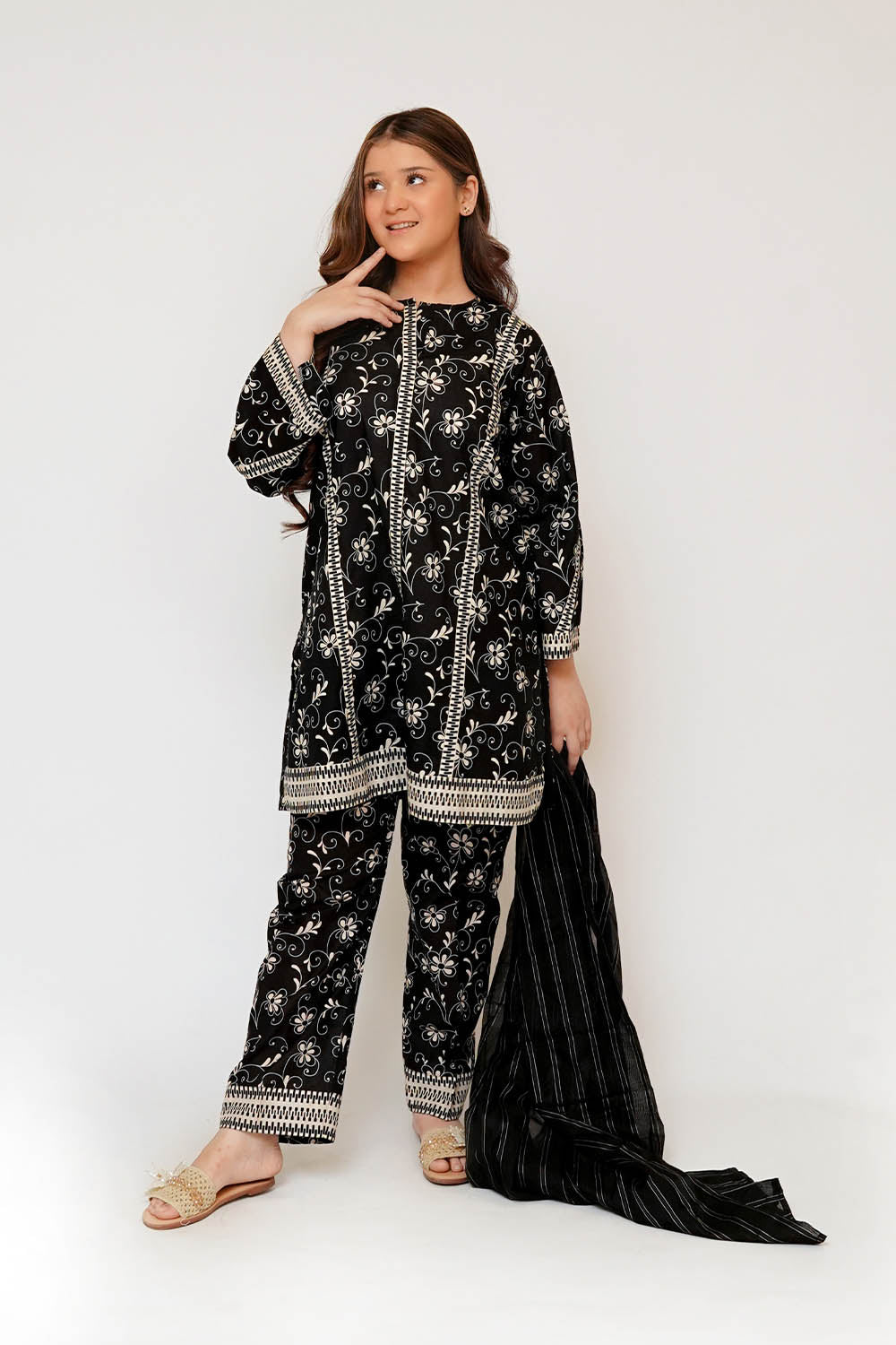 Senorita Girls RTW Printed Lawn Cotton 3 Piece Suit GAD-03462 Eid Collection