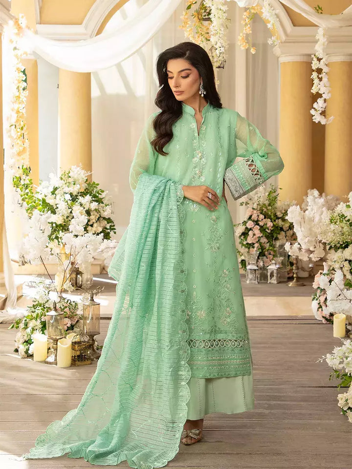 Jashn e Noor by Salitex Unstitched Embroidered 3 Piece Cotton Net SUNW7NO078 - Summer Collection