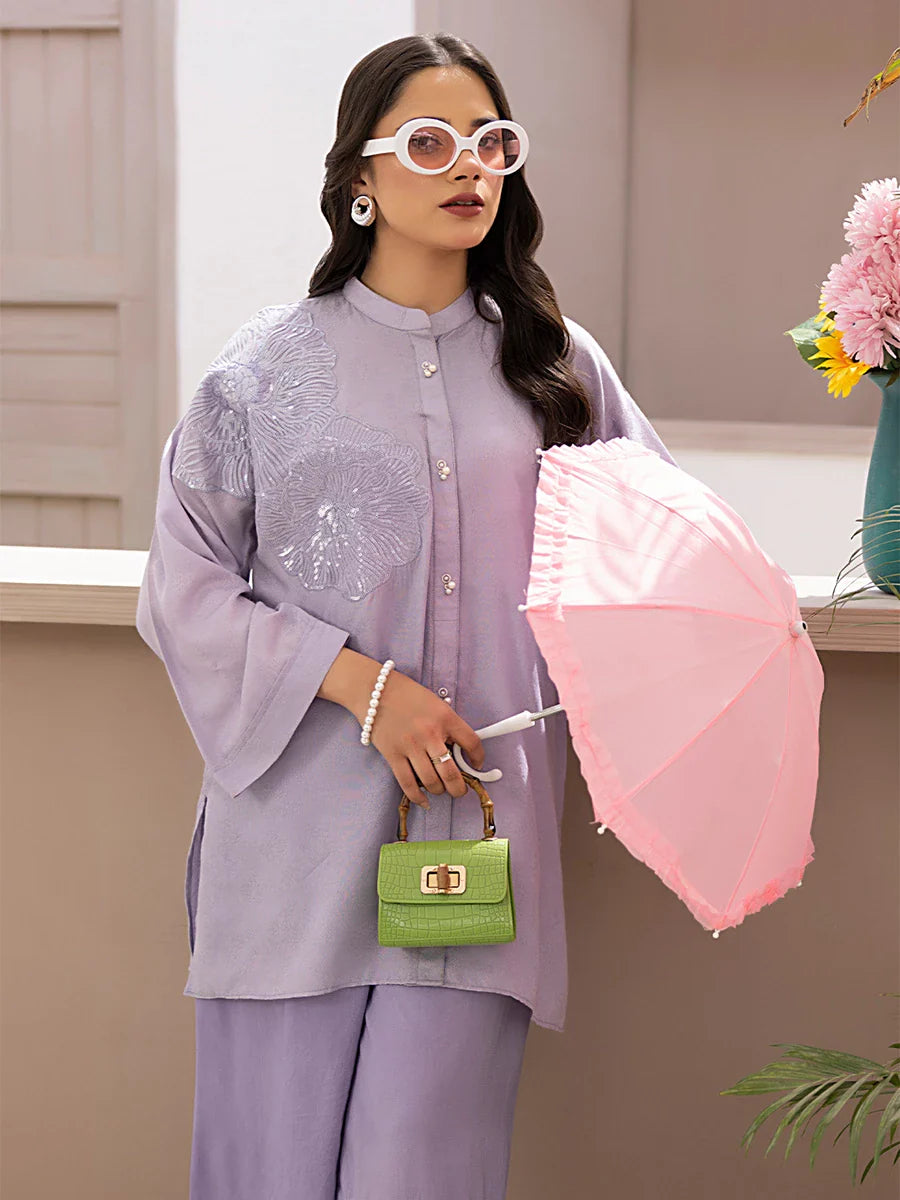 Salitex Women Embroidered Jacquard 2 Piece Suit SPL2PEC024 - Summer Collection