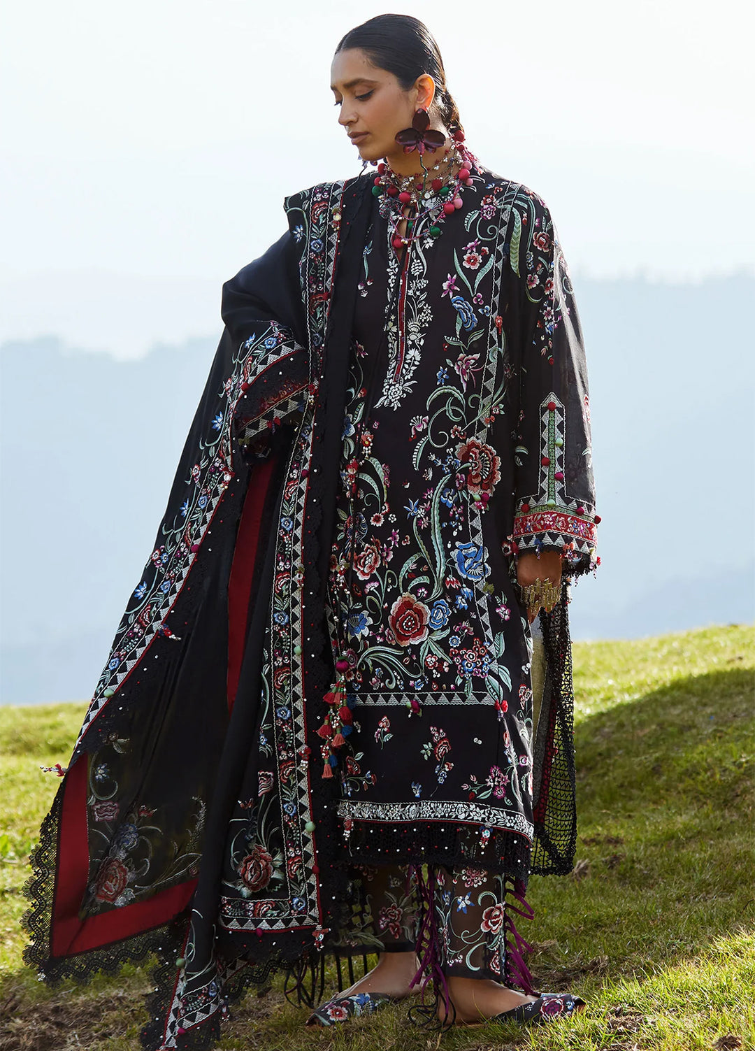 Kashmee Legacy by Elan Unstitched Embroidered Lawn 3 Piece Suit EL26ULKL Zabar EL26-01A - Festive Collection
