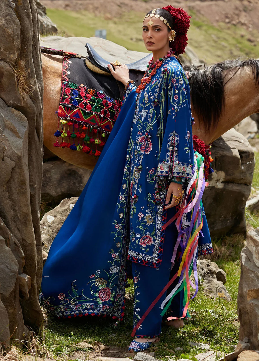 Kashmee Legacy by Elan Unstitched Embroidered Lawn 3 Piece Suit EL26ULKL Zabar EL26-01B - Festive Collection