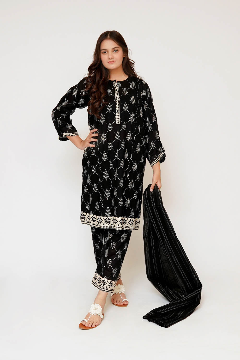 Senorita Girls RTW Printed Lawn Cotton 3 Piece Suit GAD-03463 Eid Collection