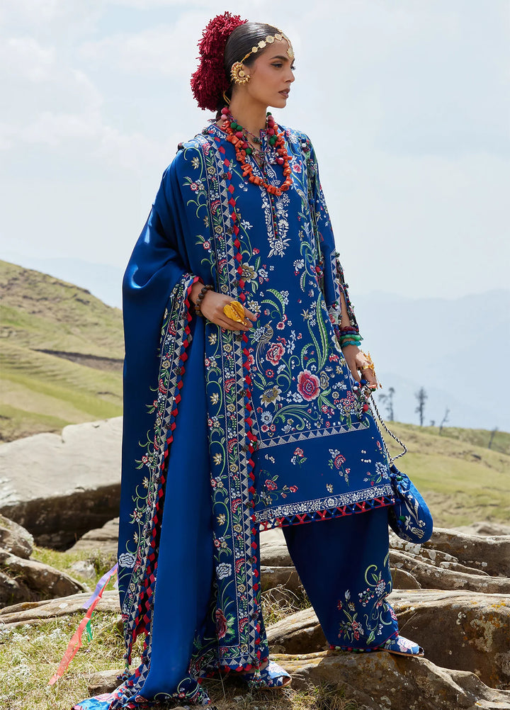 Kashmee Legacy by Elan Unstitched Embroidered Lawn 3 Piece Suit EL26ULKL Zabar EL26-01B - Festive Collection