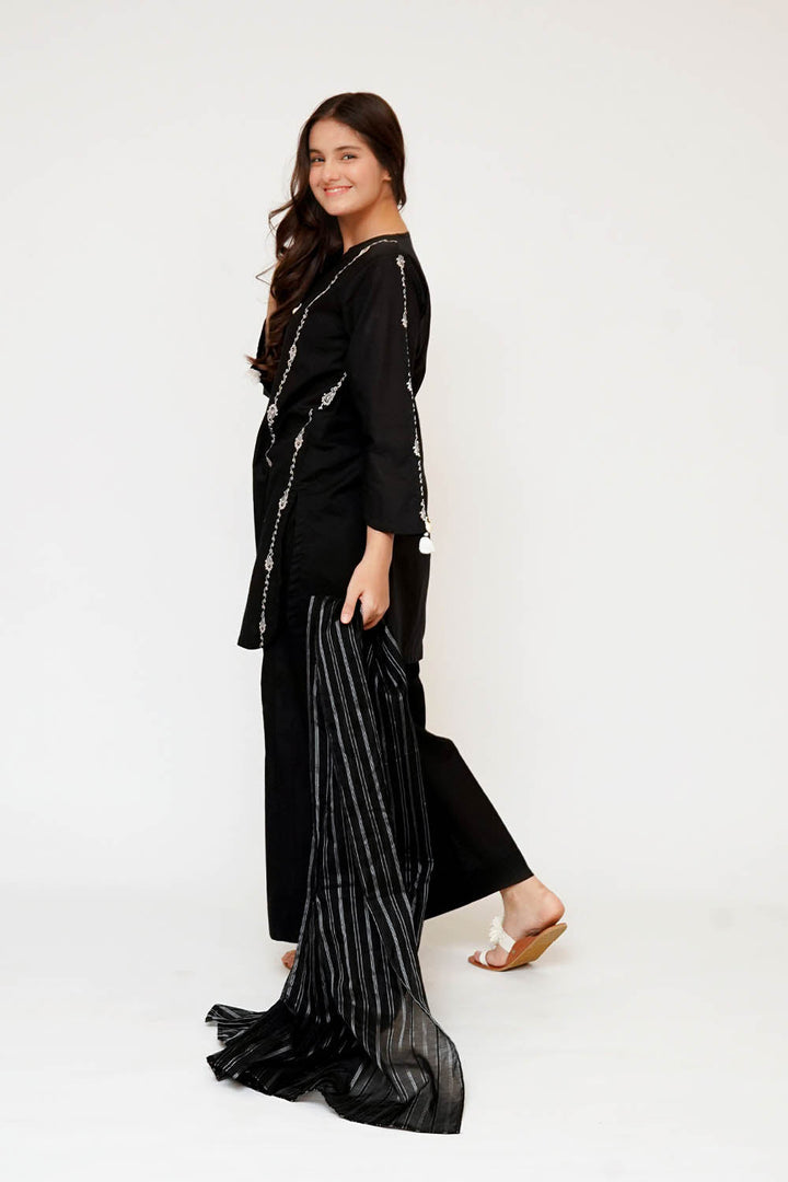 Monochrome by Senorita Girls RTW Embroidered Cotton 3 Piece Suit GAD-03455 Casual Collection