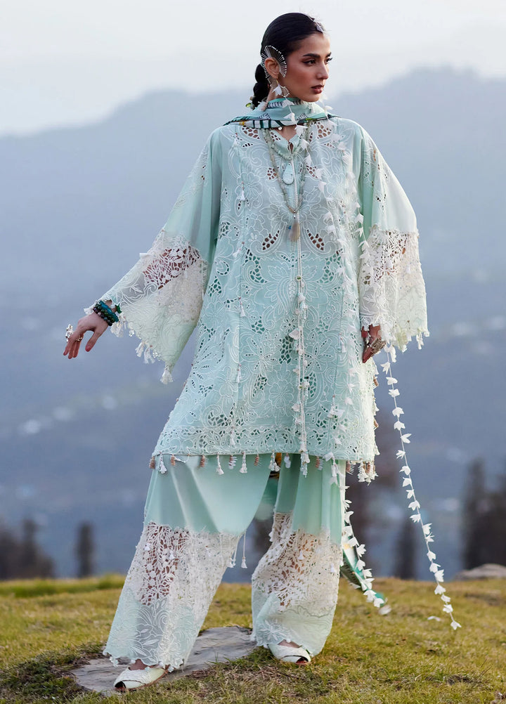 Kashmee Legacy by Elan Unstitched Embroidered Slub Lawn 3 Piece Suit EL26ULKL Zevaré EL26-07A - Festive Collection