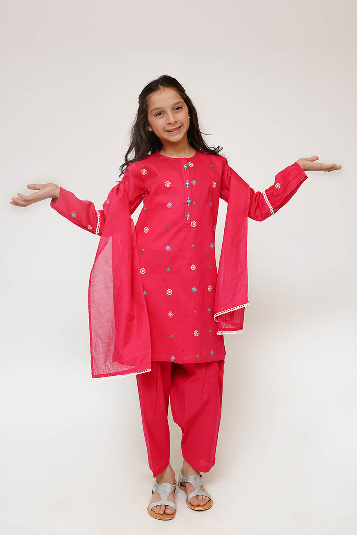 Senorita Girls RTW Embroidered Cotton 3 Piece Suit KAD-03426 Eid Collection