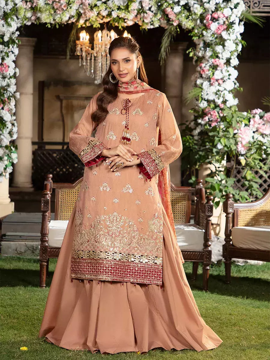 Jashn e Noor by Salitex Unstitched Embroidered 3 Piece Cotton Net SUNW7JI096 - Summer Collection