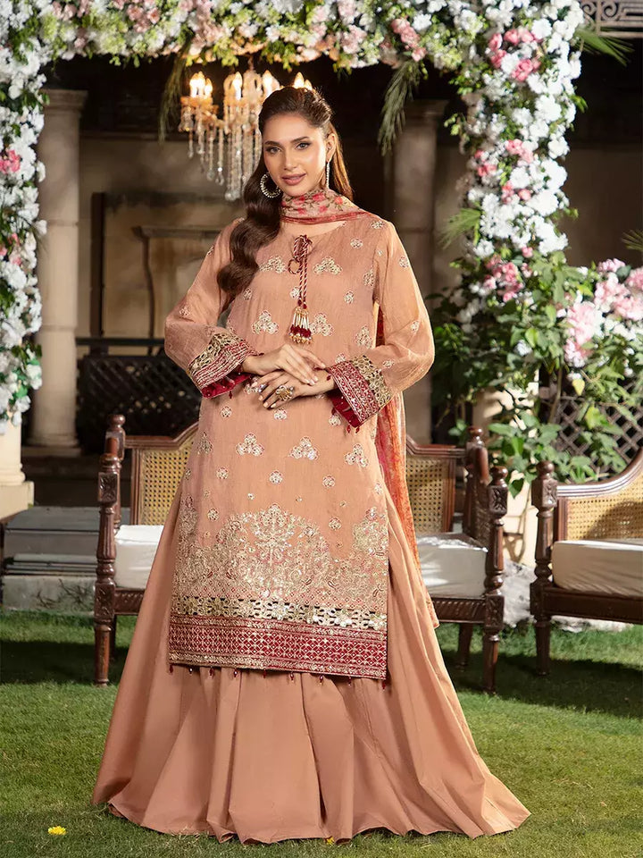 Jashn e Noor by Salitex Unstitched Embroidered 3 Piece Cotton Net SUNW7JI096 - Summer Collection