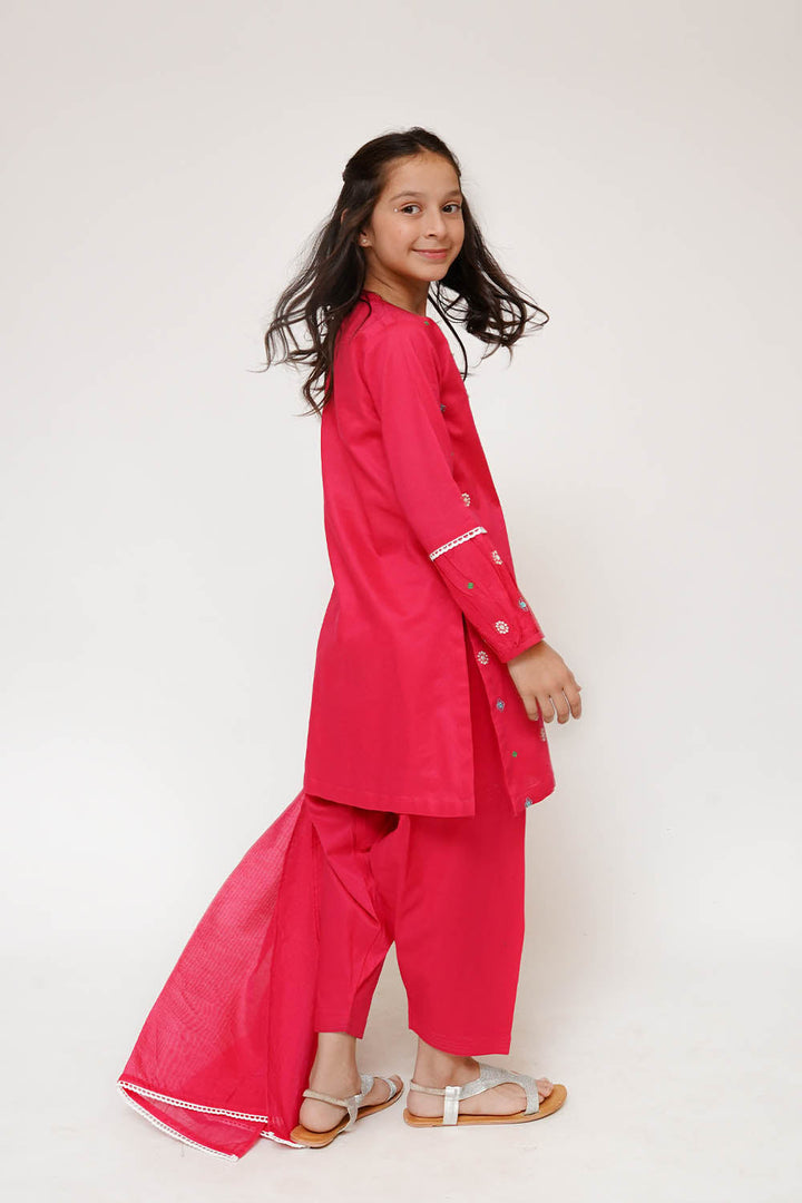 Senorita Girls RTW Embroidered Cotton 3 Piece Suit KAD-03426 Eid Collection