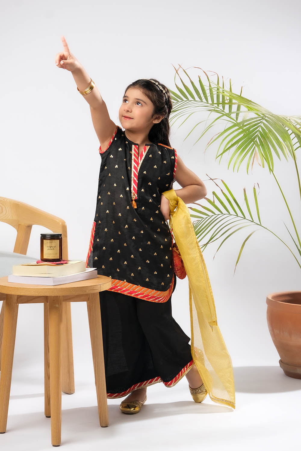 Senorita Girls RTW Embroidered Viscose Raw Silk 3 Piece Suit KDD-03280 Eid Collection
