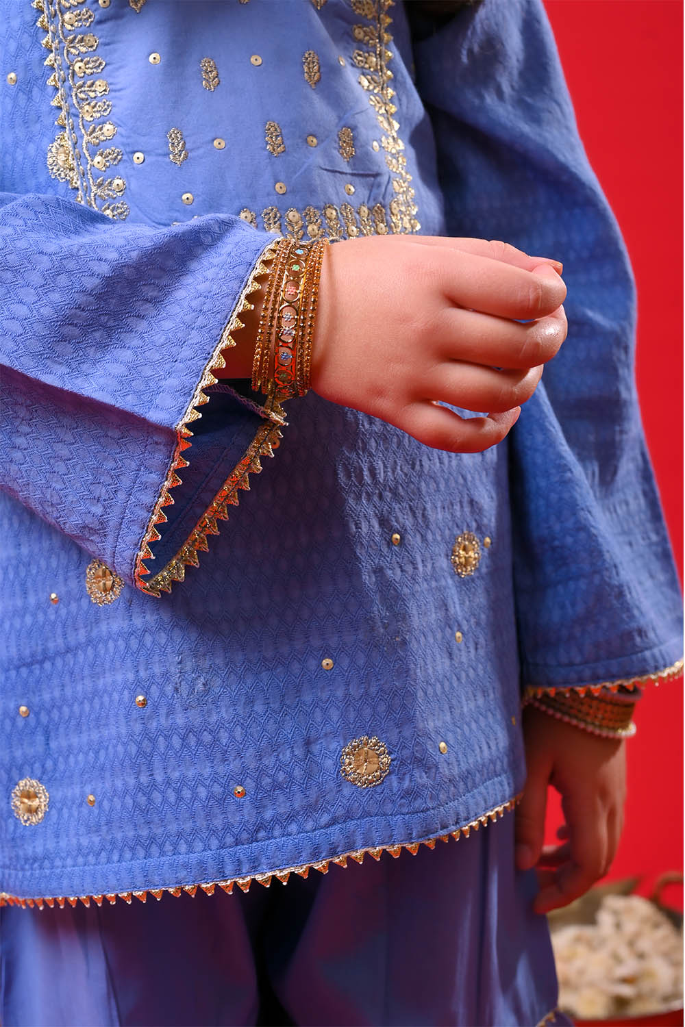 Senorita Girls RTW Solids Dobby Cotton 3 Piece Suit KBD-03371 Eid Collection