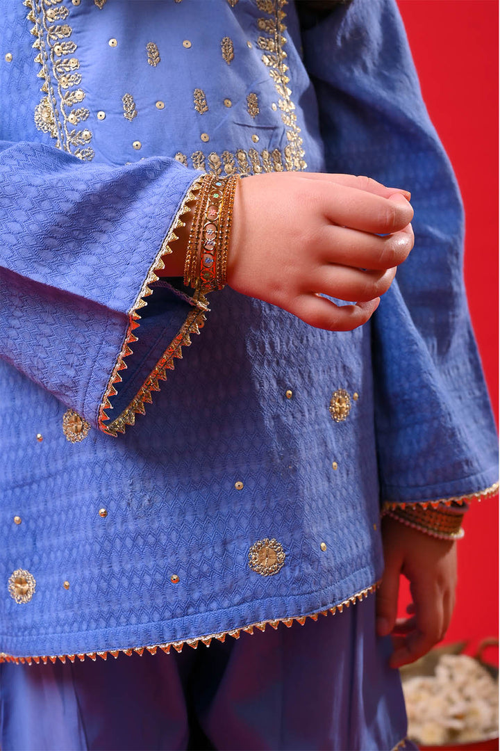 Senorita Girls RTW Solids Dobby Cotton 3 Piece Suit KBD-03371 Eid Collection