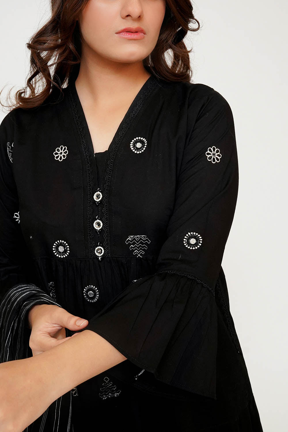 Monochrome by Senorita Girls RTW Embroidered Cotton 3 Piece Suit GAD-03446 Casual Collection