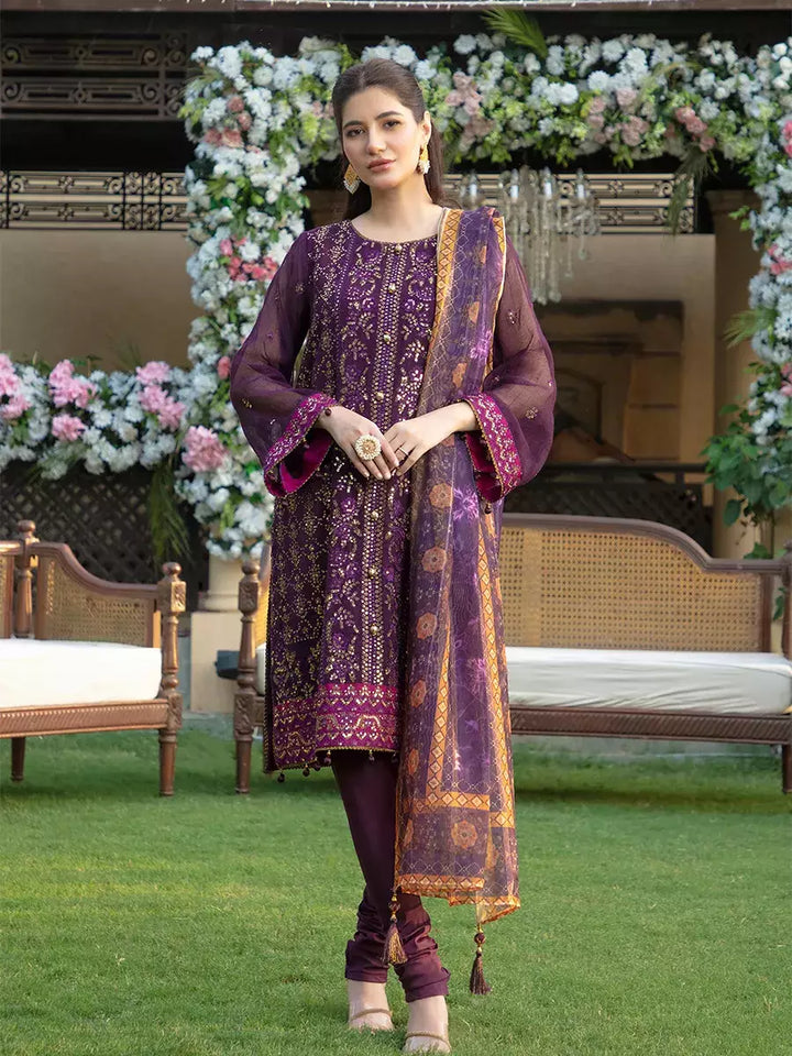 Jashn e Noor by Salitex Unstitched Embroidered 3 Piece Silk SUNW7JI094 - Summer Collection