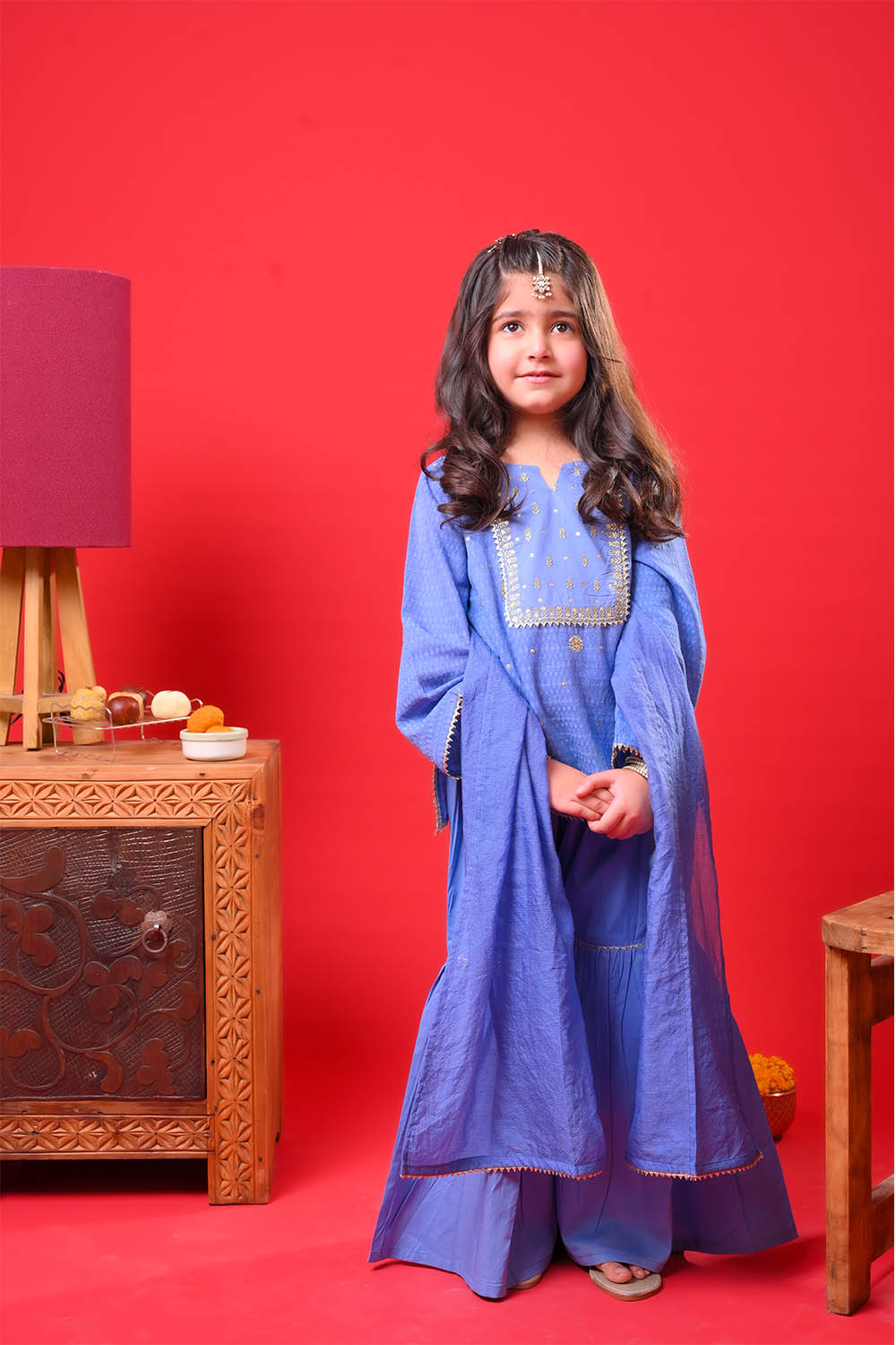 Senorita Girls RTW Solids Dobby Cotton 3 Piece Suit KBD-03371 Eid Collection