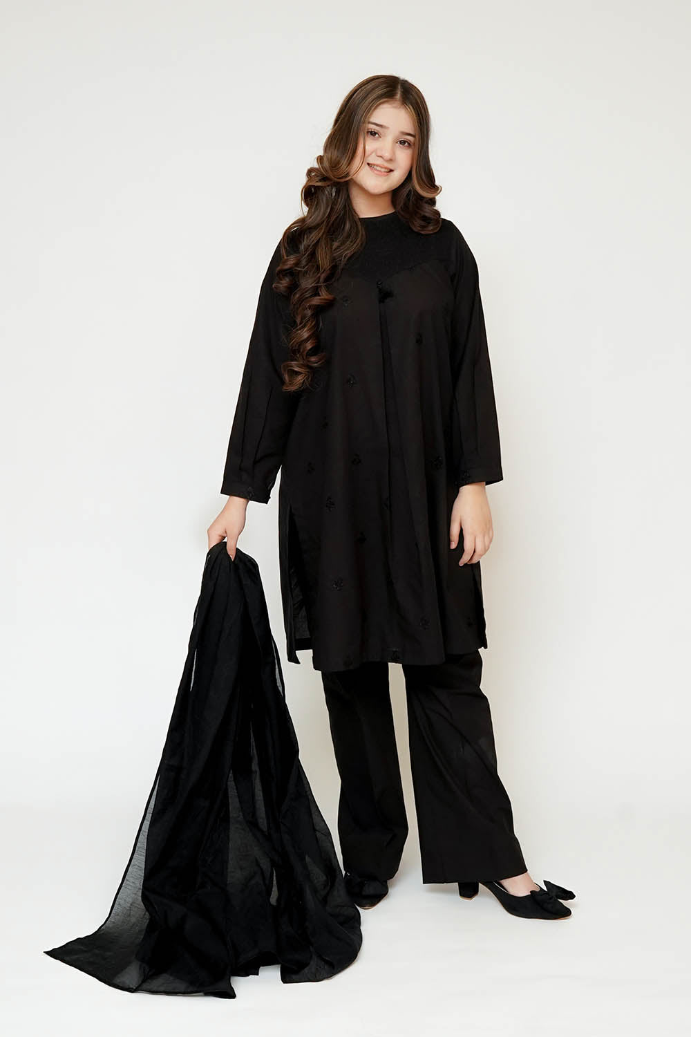 Monochrome by Senorita Girls RTW Embroidered Cotton 3 Piece Suit GAD-03491 Casual Collection