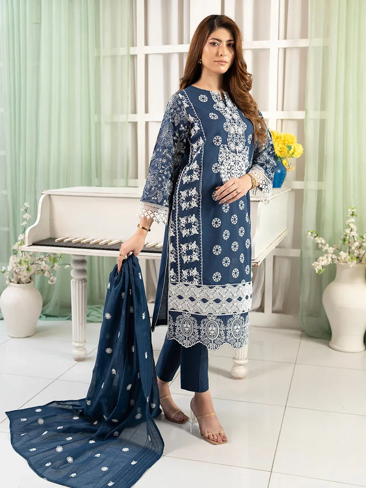 Salitex Women Embroidered Cambric 3 Piece Suit PML3PBC288 - Summer Collection