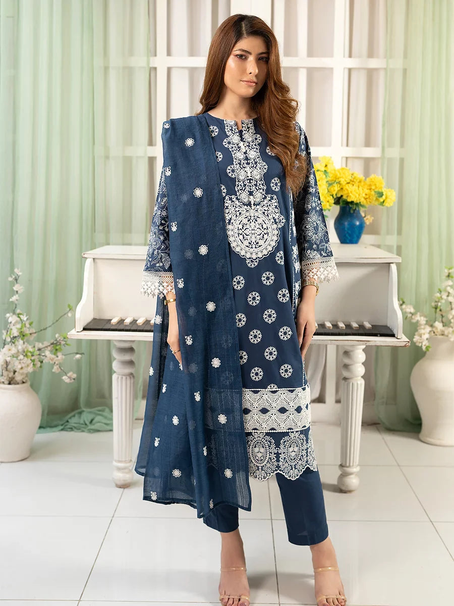 Salitex Women Embroidered Cambric 3 Piece Suit PML3PBC288 - Summer Collection