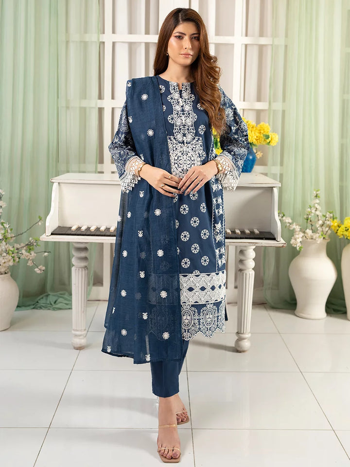 Salitex Women Embroidered Cambric 3 Piece Suit PML3PBC288 - Summer Collection