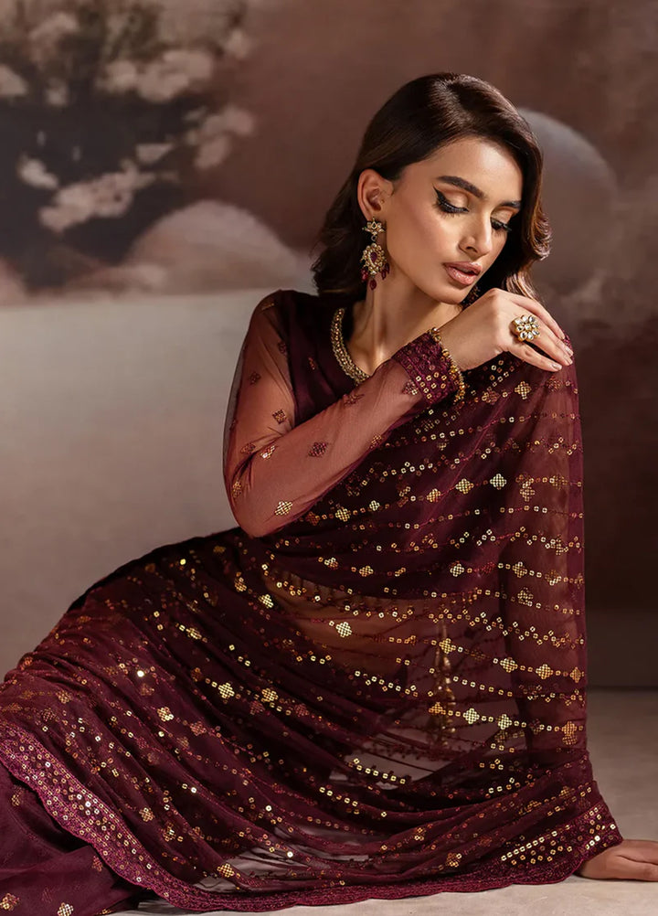 Zarif Embroidered Net  Unstitched Saree ZR25UF ZRF002 - Laira - Formal Collection
