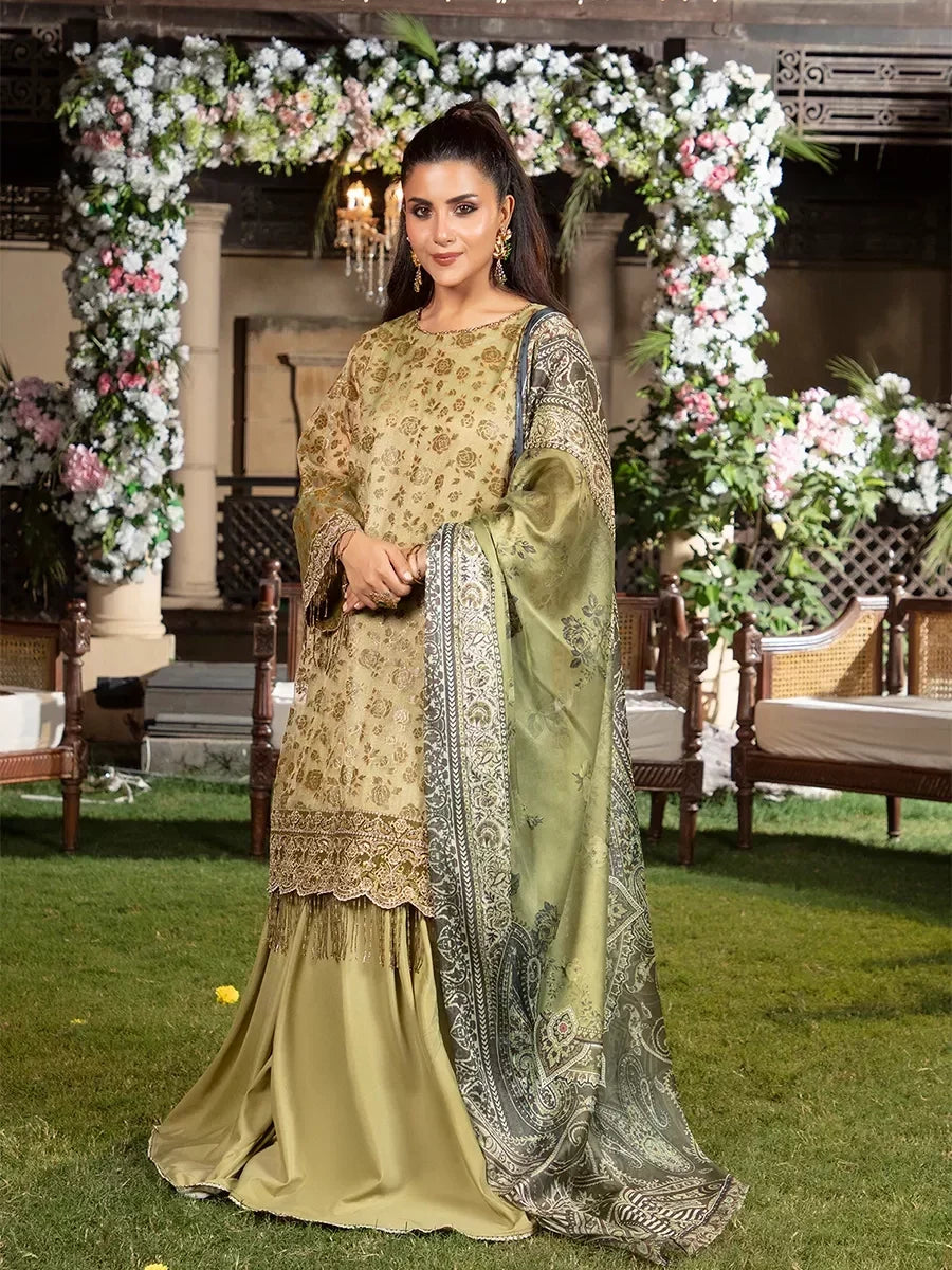 Jashn e Noor by Salitex Unstitched Embroidered 3 Piece Cotton Net SUNW7JI089 - Summer Collection