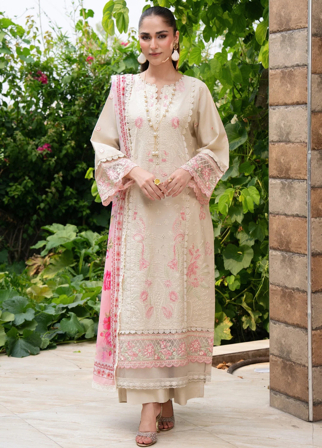 Chandan Nagri RTW Embroidered Lawn 3 Piece Suit Eclipse-Veil - Casual Collection
