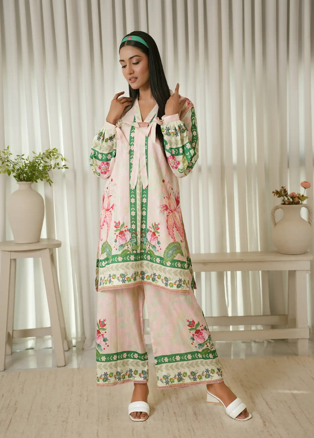 Karashe Women RTW Printed Blended Lawn 2 Piece Suit BLUSH - Festive Collection