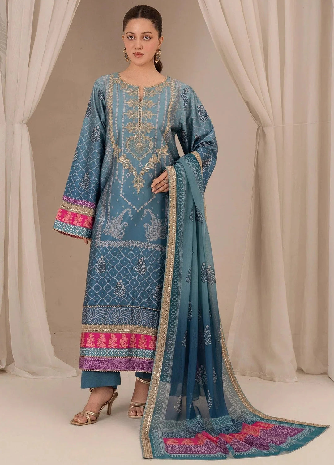 Chandan Nagri RTW Embroidered Lawn 3 Piece Suit Ruya - Casual Collection