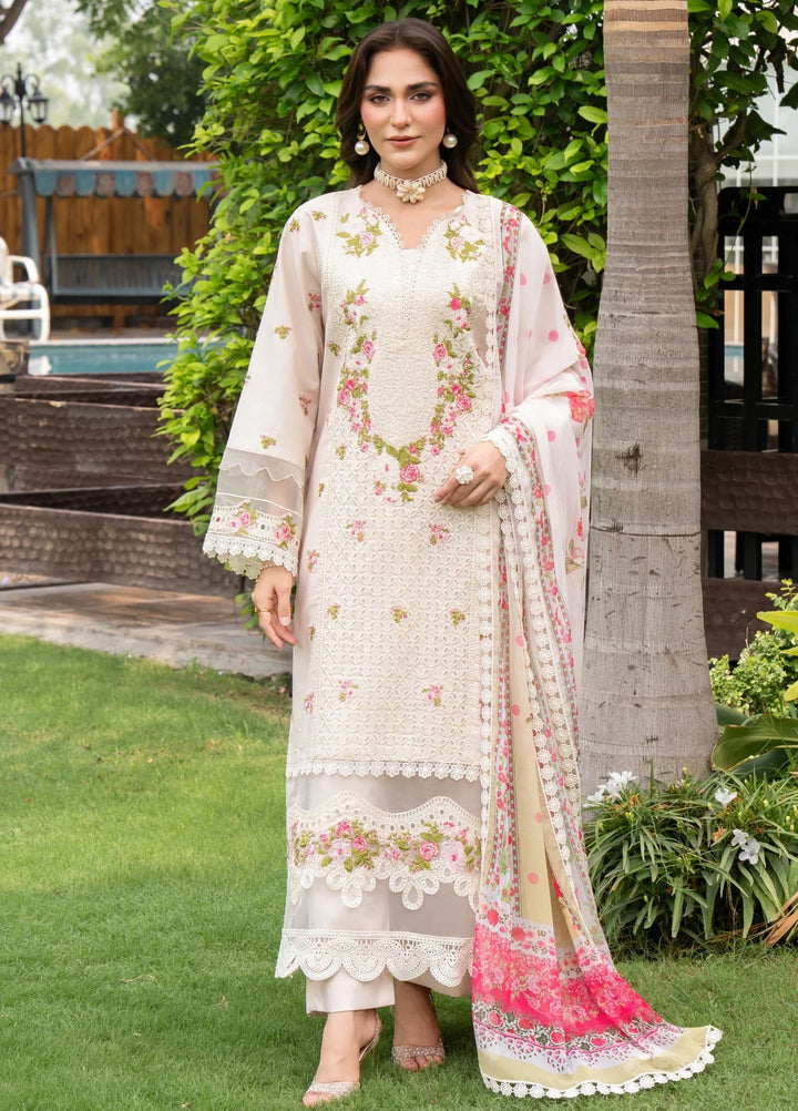Chandan Nagri RTW Embroidered Lawn 3 Piece Suit Floral-Jade - Casual Collection