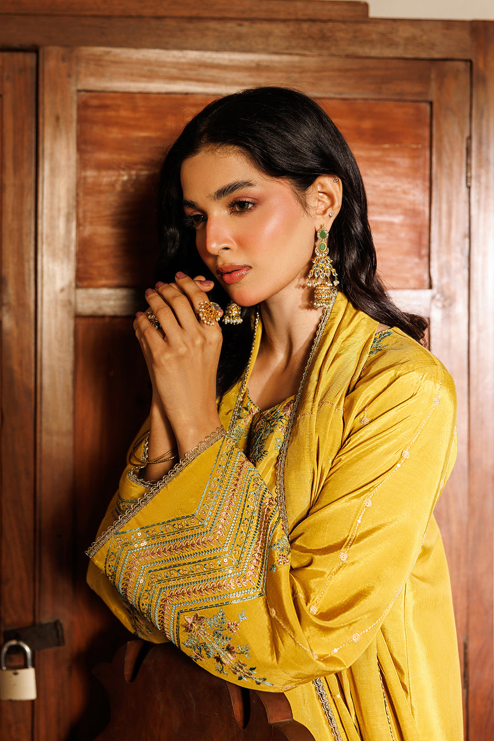 Noore Eid by Panache Women RTW Embroidered Raw Silk 3 Piece Suit Zimal - Eid Collection