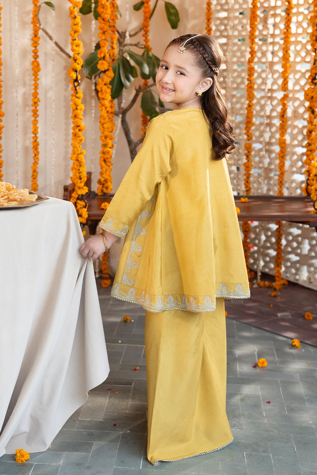 Noore Eid by Panache Girls RTW Embroidered Silk 2 Piece Suit Hoor - Eid Collection