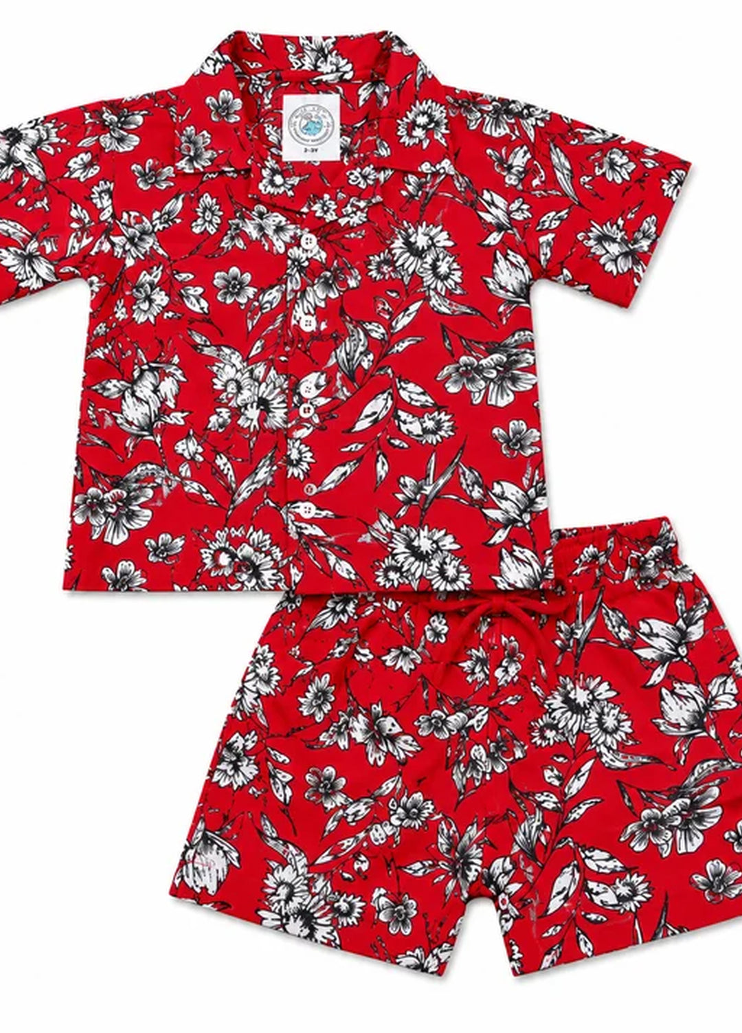 BabyCo Kids RTW Printed Cotton Co-Ord Sets Suit Waikiki Floral Resort Unisex - Casual Collection