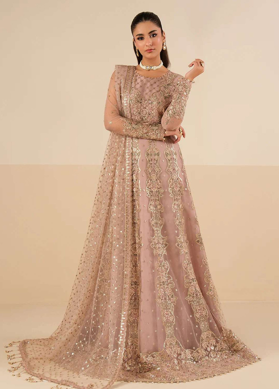 Alizeh Fashion Unstitched Embroidered Chiffon 3 Piece Suit AF26UCF AF-NT-2256-Roshni - Festive Collection