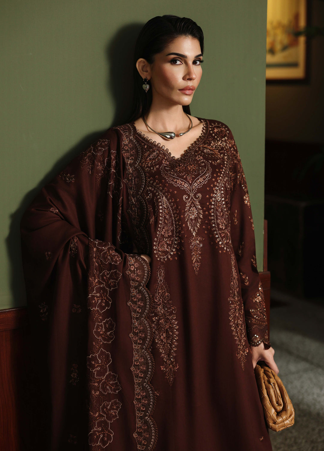 Nureh Exclusive Unstitched Embroidered Marina 3 Piece Suit NU26UEM NE-279 - Festive Collection