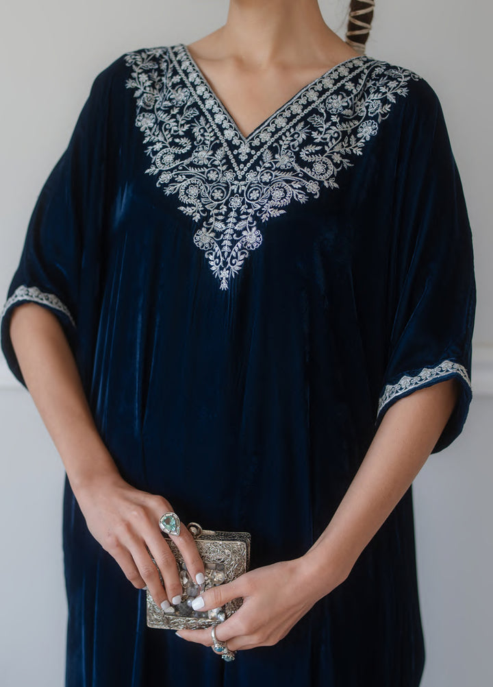 Atelier Velours by Rashid Textiles RTW Embroidered Velvet Kaftaan Suit RT26RAV Shaam  - Festive Collection