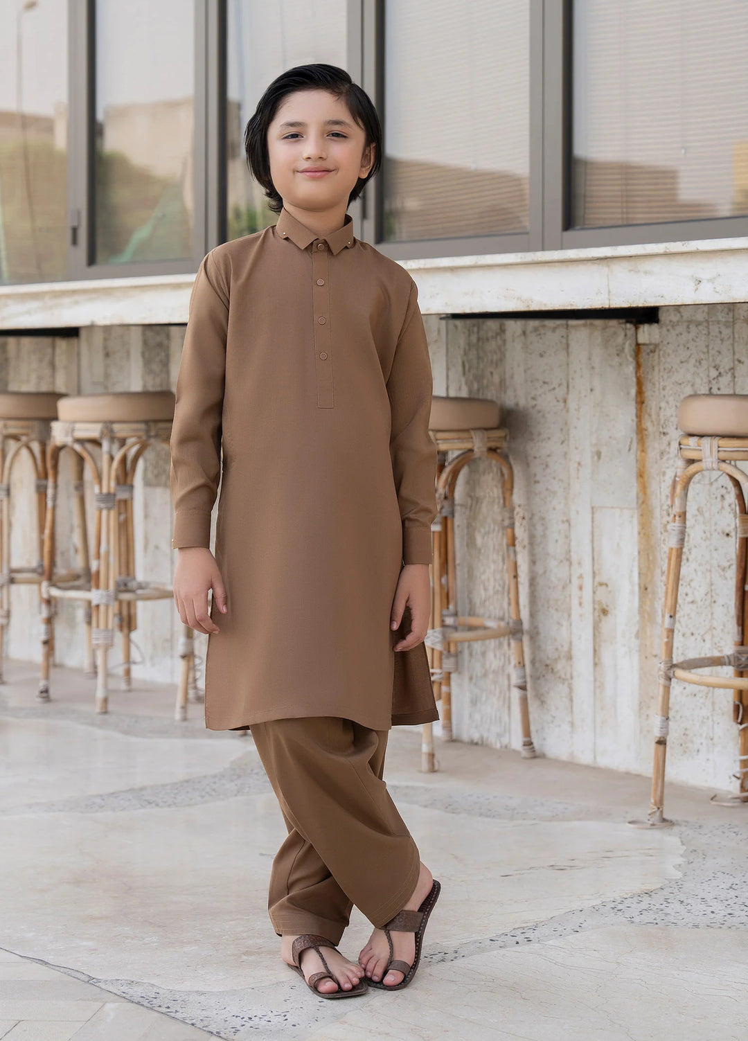 Buraq Boys RTW Solids Wash N Wear Kurta Shalwar Suit Kabeer Casual Collection