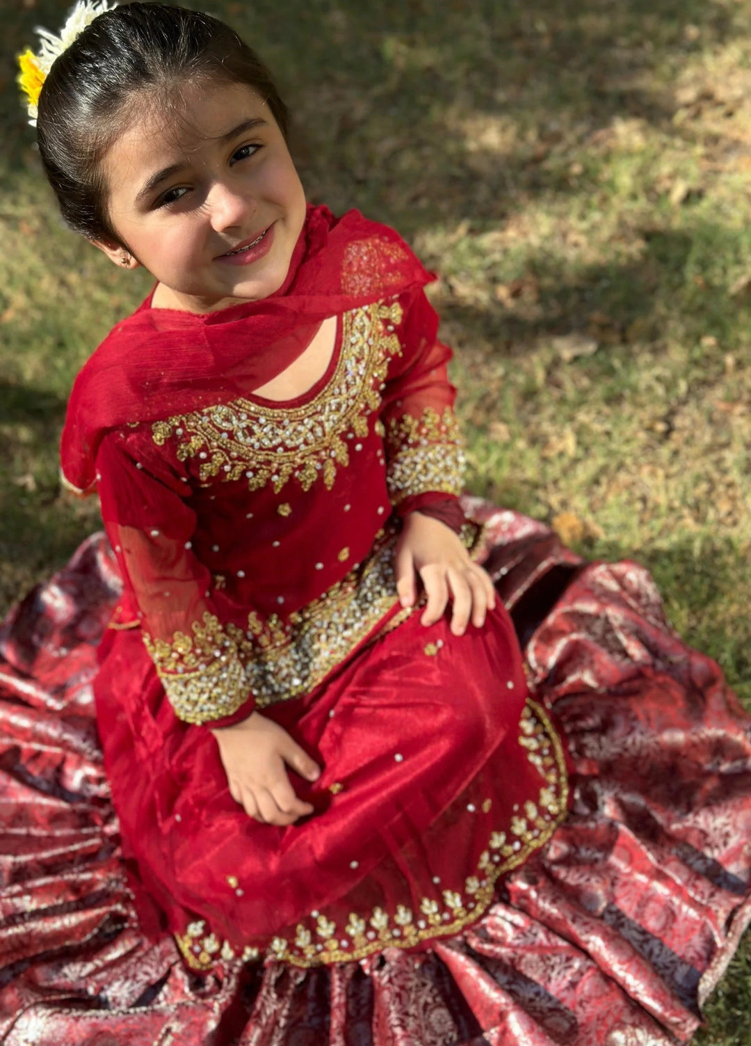 Khanak Girls RTW Embroidered Chiffon 3 Piece Suit KL-6 - Festive Collection