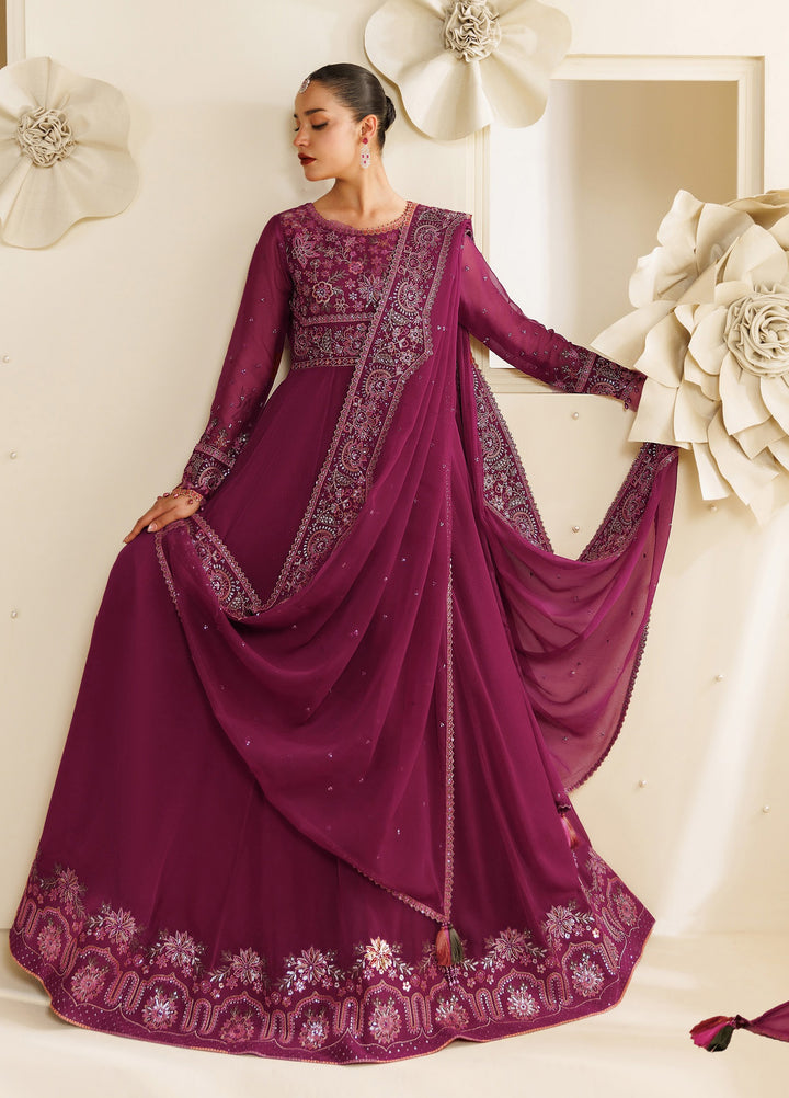 Sireine by Alizeh Fashion Unstitched Embroidered Chiffon 3 Piece Suit AF26UCS AF-CH-2293-RUBYRA - Festive Collection