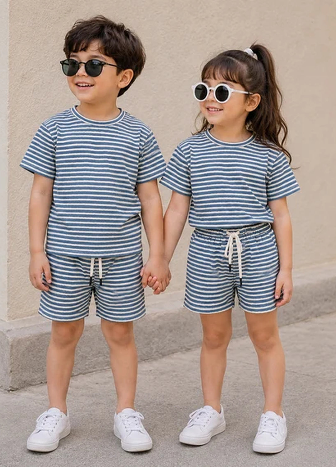 BabyCo Kids RTW Printed Cotton Co-Ord Sets Suit Sorrento Unisex Stripe Lounge - Casual Collection