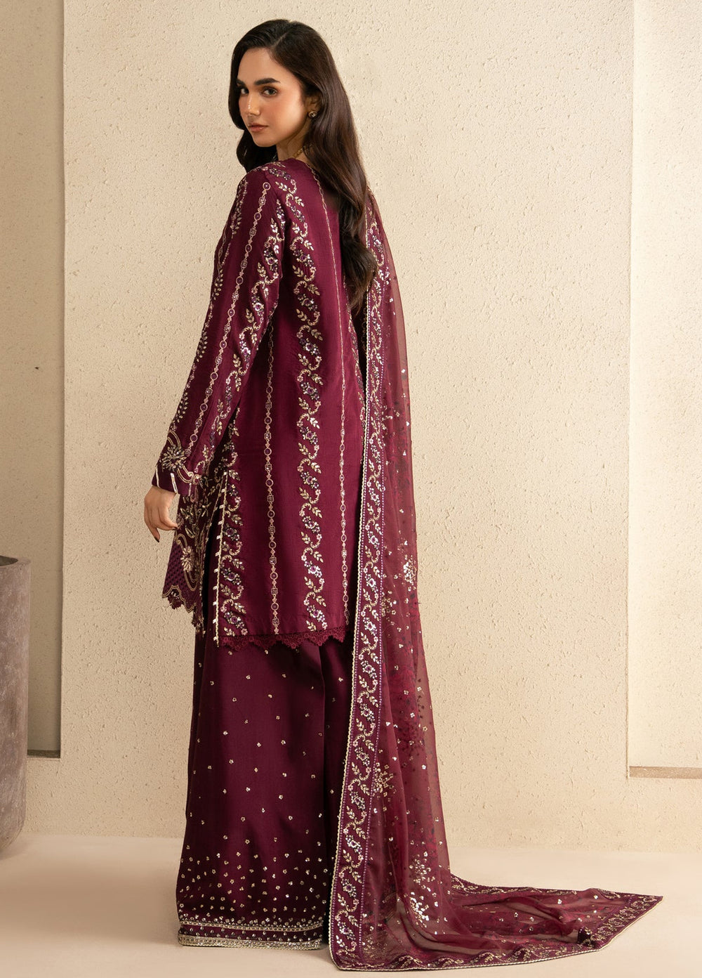 Xenia Formals Unstitched Embroidered Raw Silk 3 Piece Suit XF-1220 ARI - Festive Collection