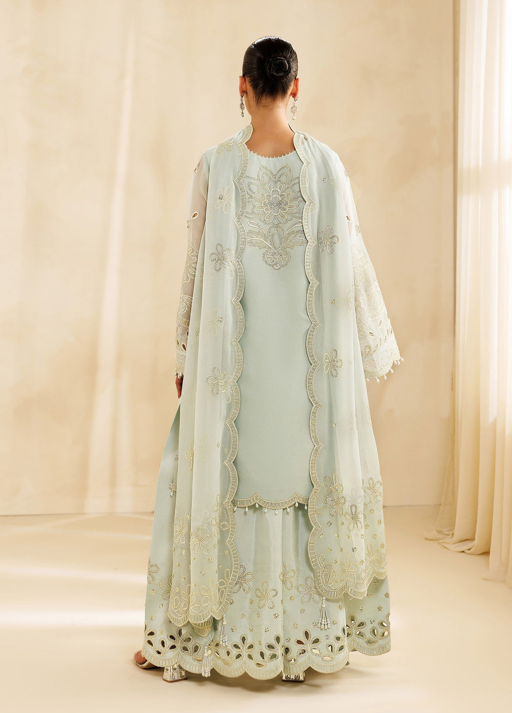 Sireine by Alizeh Fashion Unstitched Embroidered Chiffon 3 Piece Suit AF26UCS AF-CH-2297-VANILLA - Festive Collection