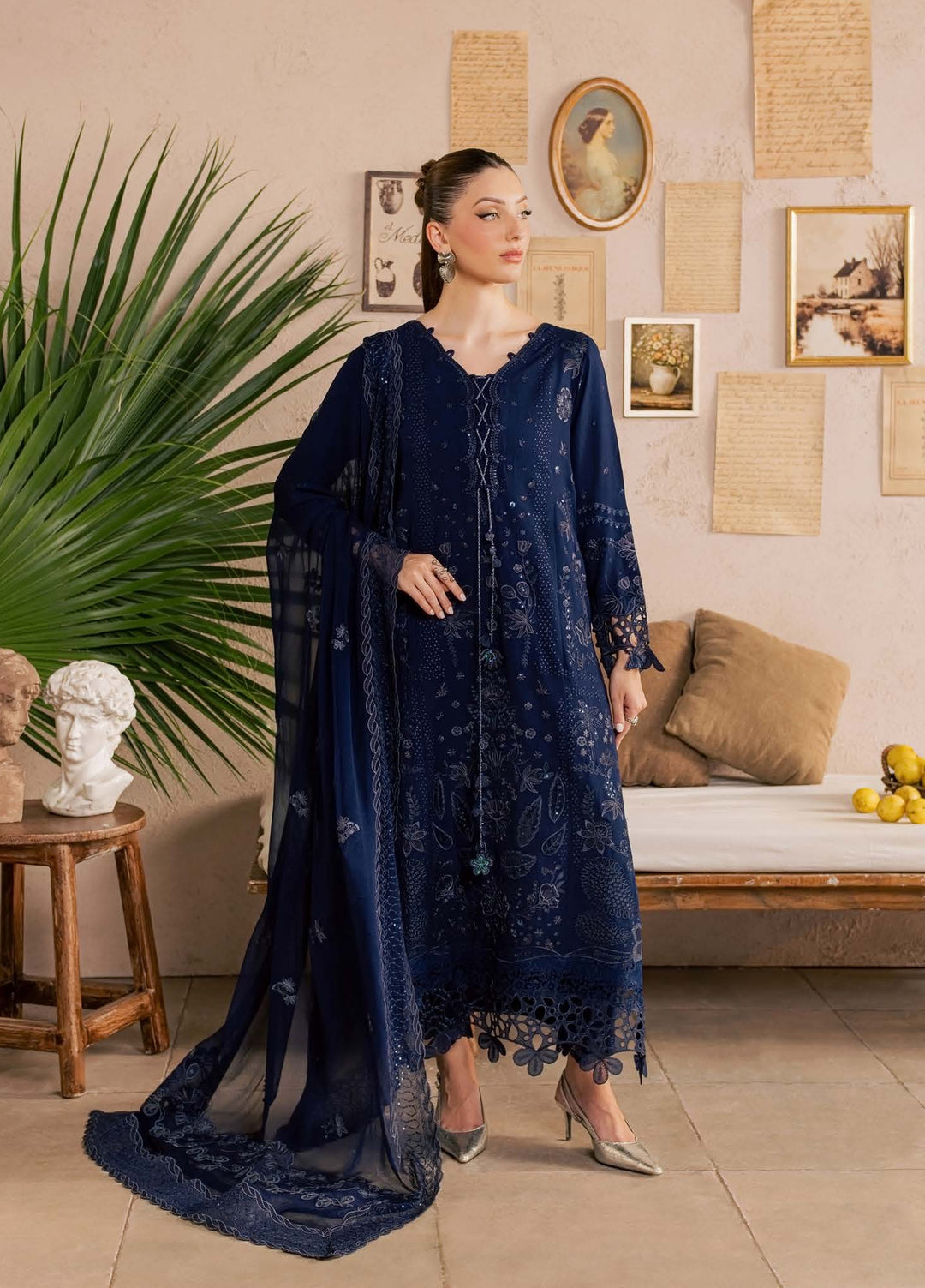 Nureh Unstitched Embroidered Karandi 3 Piece Suit NU26UKE NE-272 - Festive Collection