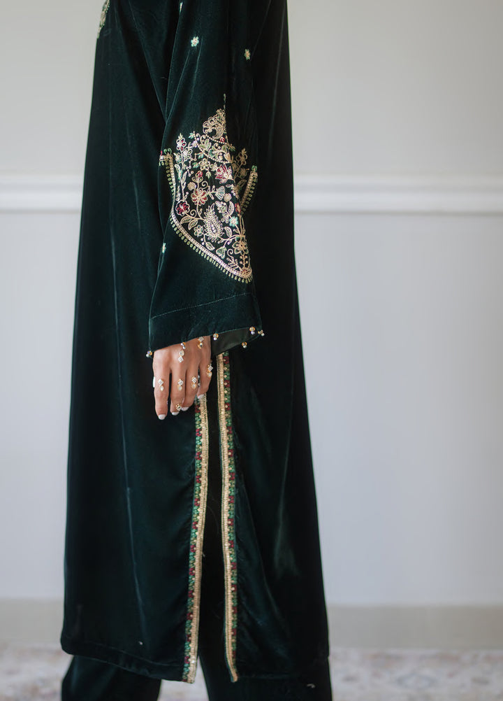 Atelier Velours by Rashid Textiles RTW Embroidered Velvet 2 Piece Suit RT26RAV Emerald - Festive Collection