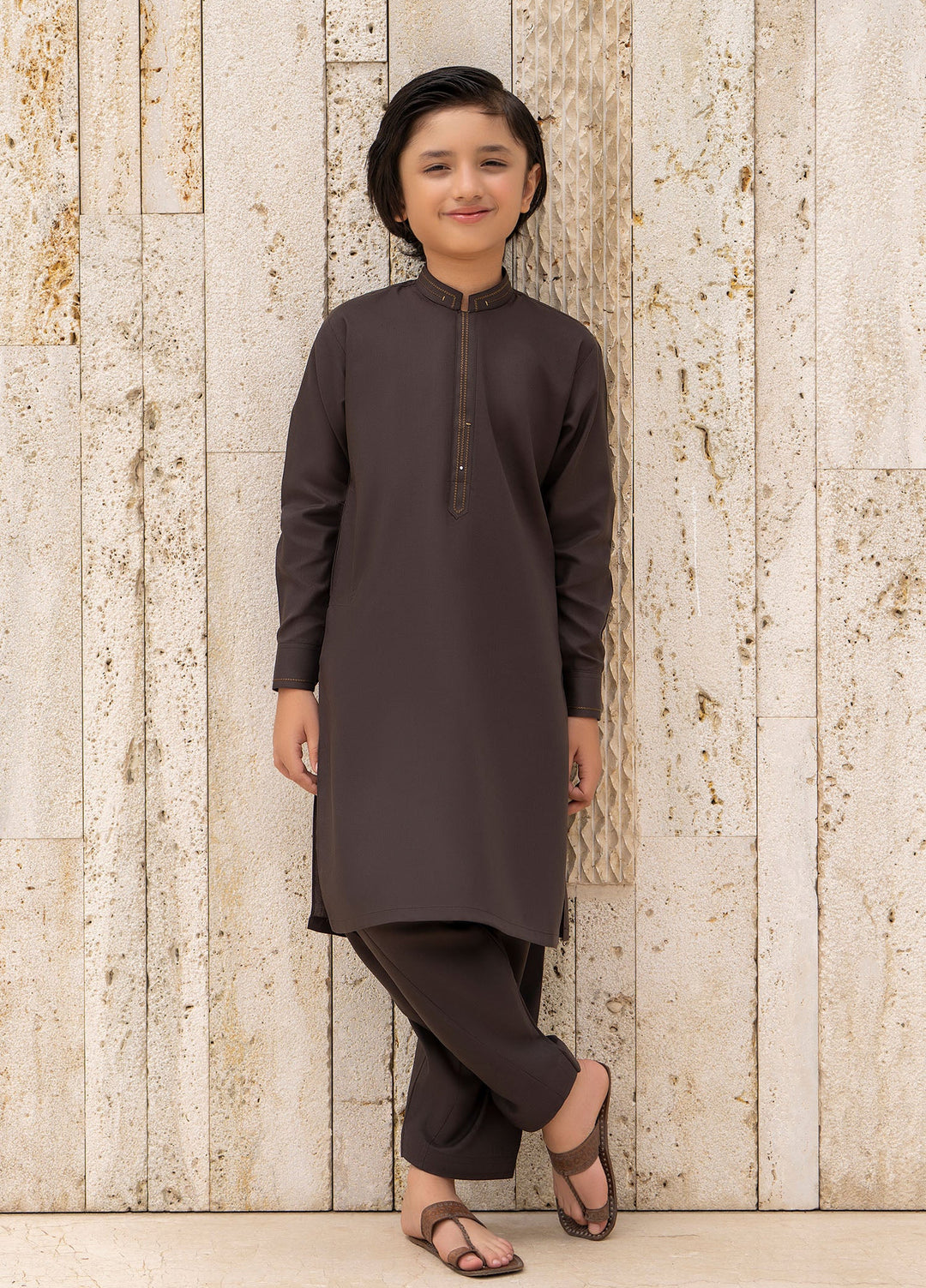 Buraq Boys RTW Solids Wash N Wear Kurta Shalwar Suit Haris Casual Collection