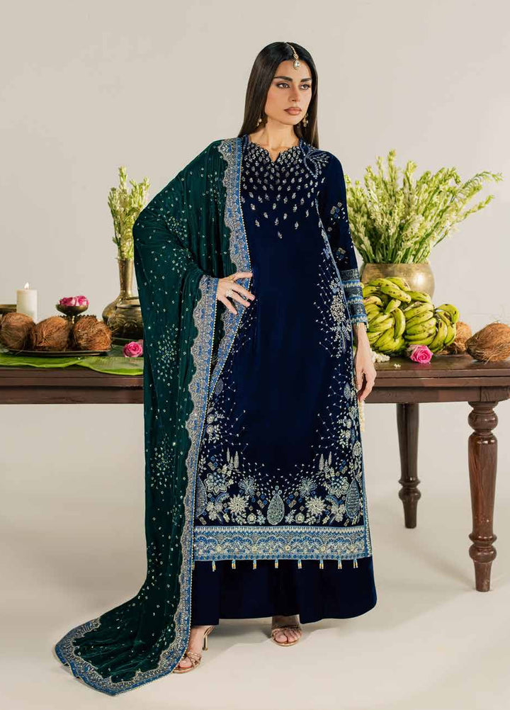 Maya by Nureh Unstitched Embroidered Velvet 3 Piece Suit NU26UMV NW-137 - Wedding Collection