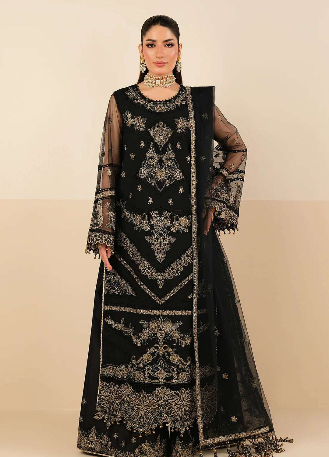 Alizeh Fashion Unstitched Embroidered Chiffon 3 Piece Suit AF26UCF AF-NT-2257-Anmol - Festive Collection